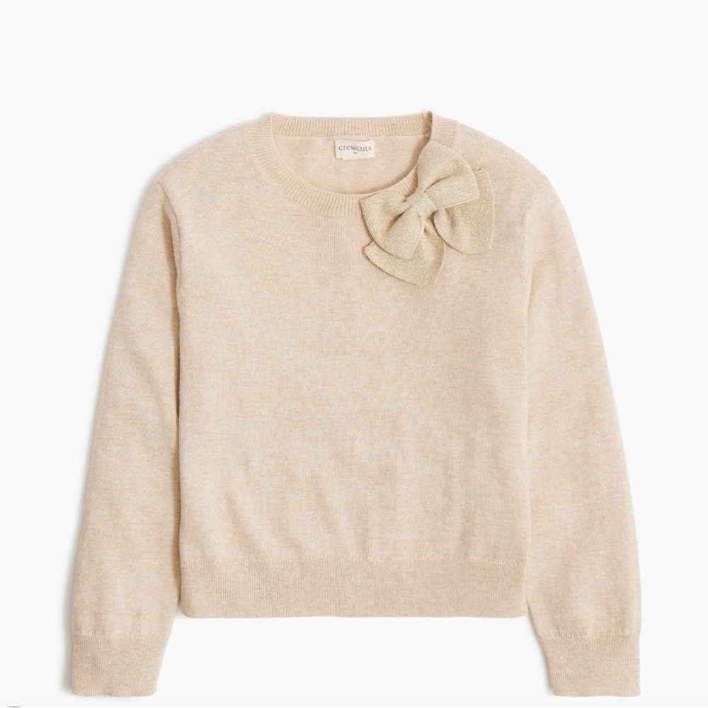 J. Crew girls metallic bow sweater size L (10-11)